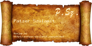 Patzer Szulamit névjegykártya